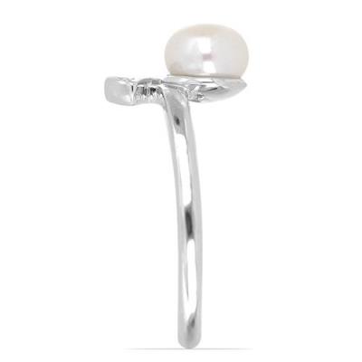 BUY STERLING SILVER NATURAL WHITE FRESHWATER PEARL GEMSTONE RING